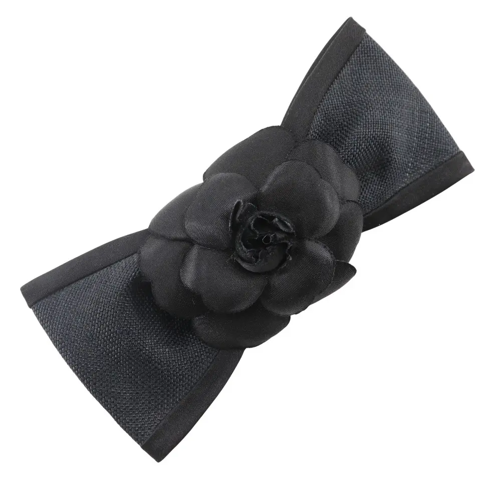 Pre-owned CHANEL Others Small Leather Goods Camelia Ribbon Satin Barrette