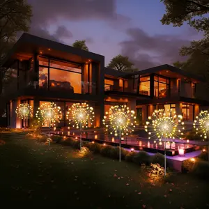 2/4/6 Pieces of Outdoor Decorative Solar Firework Lights – Vibrant Multi-LED Options (120 LEDs), 8 Lighting Modes, Colorful & Warm White; Perfect for Gardens, Camping, Weddings & Christmas – Ground-Easy-Insert Design, Outdoor Solar Decorations