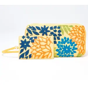 America & Beyond Embellished Zip Wallet & ID Pouch Bundle