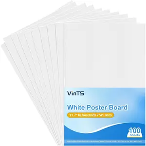 100Pcs White Poster Board, 11.7x16.5 White Poster Paper, 230G Thickness Poster Board Bulk, Blank Graphic Display Board for School Arts, Classroom Crafts, exhibits and Notices (Pack of 100)
