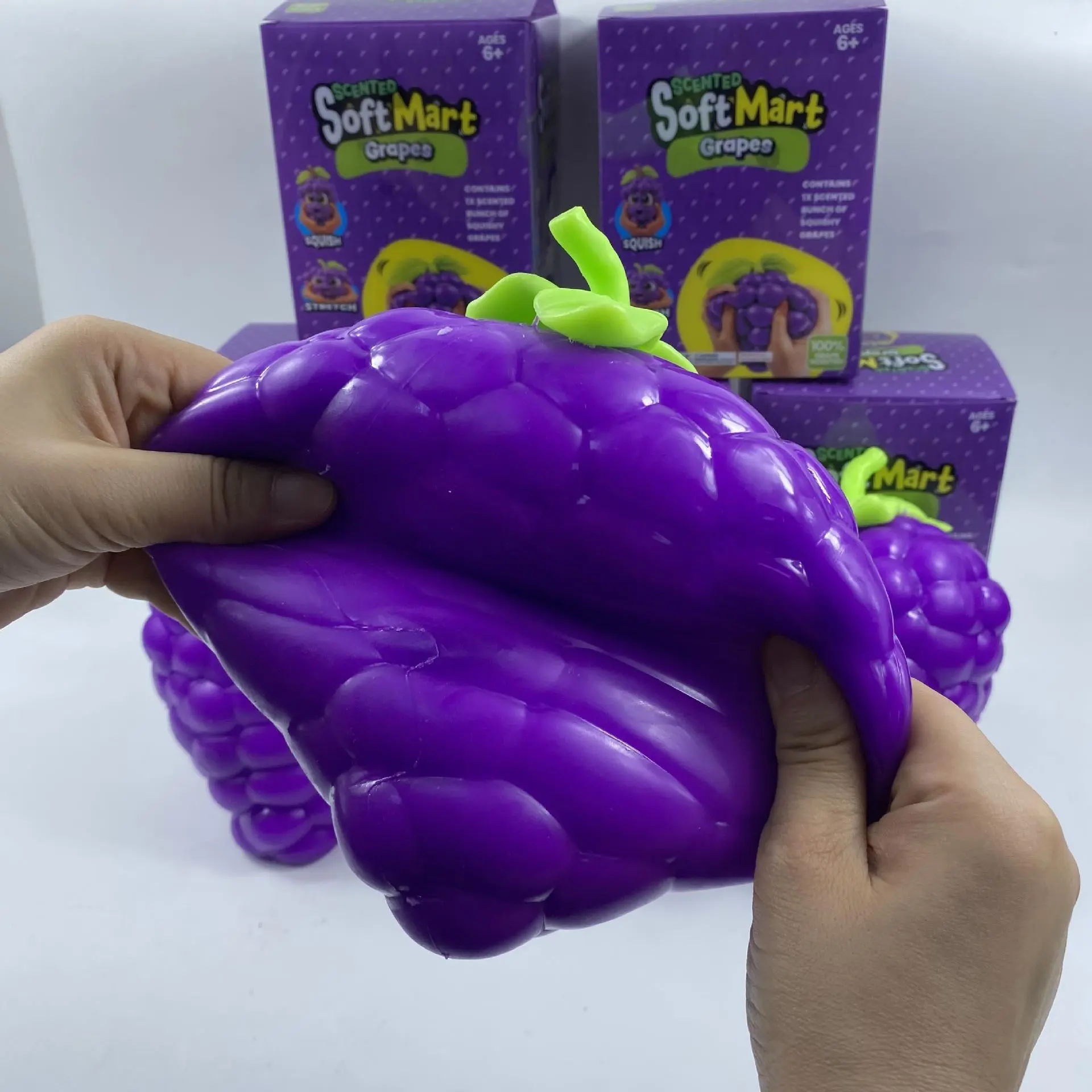 Scented Giant Grape Slow Rising Squishy Toy, Soft TPR Purple Fruit Squeeze Stress Relief Toy, Fragrant Large Grape Shape Decompression Fidget Toy, Kids Party Favor Classroom Reward Birthday Gift Anxiety Sensory Toy for Teens Adults #K8U