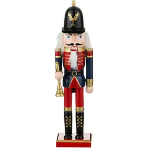 Wooden Nutcracker Ornaments Christmas Decoration Figures Puppet Home Decor 12 Inch Trumpet
