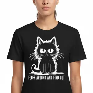 Funny Cat Shirt Fluff Around And Find Out Gifts Men Women T-Shirt "Fluff Around And Find Out" Graphic Tee, Cute Yet Savage Cat Attitude Shirt, Sarcastic Humor Tee for Men Women, Perfect Gift for Cat Lovers