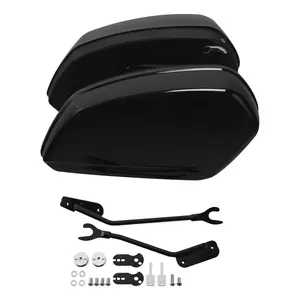 TCMT Vivid Black Hard Saddlebag Fit For Harley Street Bob Softail Standard 2018-2024