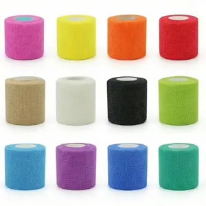 12 Pack Self Adhesive Bandage Wrap 2" x 5 Yards, Non-Woven Bandage,Vet Wrap Breathable Elastic Self-Adherent Cohesive Wrap for Stretch Athletic, Sports, Wrist.Ankle  Outdoor Shin Guards tiktokshopspringglowup