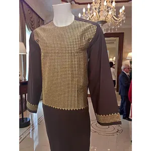 Traditional Afghan Parahan Tunban with Patterned Front Panel – Dark Burgundy – XL