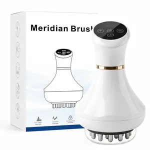Portable Electric Meridian Brush, Rechargeable Meridian Massager, Cordless Body Massager with Red Light & Heat Mode, 9-Level Vibration Handheld Massage Tool for Daily Comfort, Relaxation and Home Body Care
