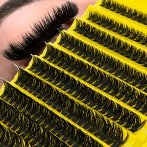 200 Cluster D Curl False Eyelashes, 80D Grade, 0.07mm Thickness, Mixed Natural Length 8-16mm, Ultra-Dense Long Lashes, Fake Eyelashes