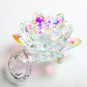 Crystal Lotus Flower Jar with Lid AB Color Canister Organizer for Monomer & Dappen Dish