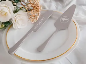 Personalized Cake Serving Set, Custom Engraved Cake Serving Set, Perfect for Weddings, Custom Cake Cutting Set, Wedding Cake Knife, Birthday Cake Decoration, Family Name Cake Cutting Set