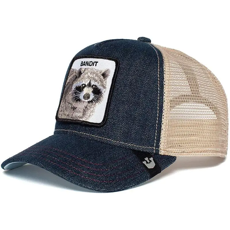 Animal Baseball Cap Cartoon Mesh Embroidery Truck Driver Cap Black Panther Tiger Wolf Mesh Cap season history