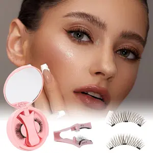 Magnetic False Eyelashes Set, Brown，Natural Look, Reusable No Glue Lashes, Includes Dedicated Applicator, Alcohol-Free Professional Eye Makeup Tool, Glueless Lashes