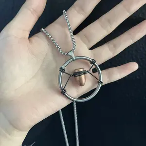 Game Punk V Vincent Valerie Cosplay Necklace Unisex Cyberpunk Metal Retro Bullet Pendant Carnival Party Jewelry Accessories Gift