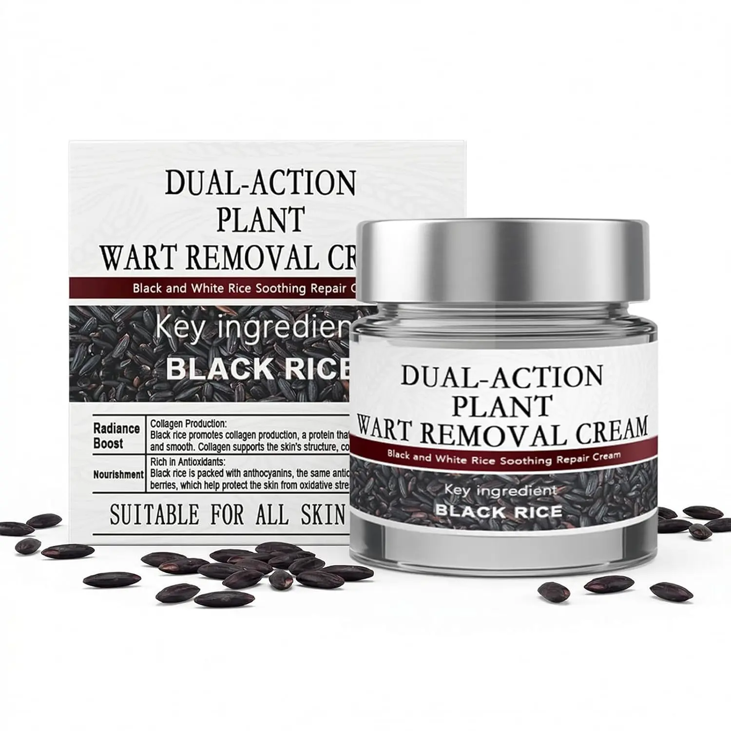 Keratin Erase Dual-Action Renewal Cream with Black & White Rice, Gentle Plant-Based Face Moisturizer for Smooth Skin | Deep Moisture for Sensitive & All Skin Types, Hydrate, Nourishing, Radiant, Soft Skin