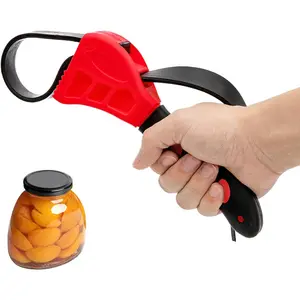 Jar Opener, Adjustable Belt Wrench Can Opener Jar Lid Opener Tool Easy Twis-t Rubber Jar Gripper Multi Can Openers for Weak Hand(red)