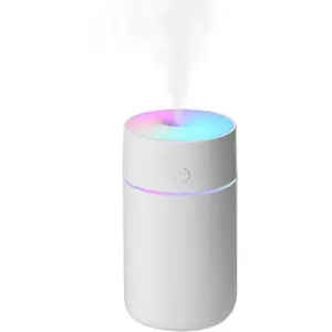Portable Mini Humidifier - Rechargeable Cold Mist, Adjustable Color Night Light, 4/8H Timer - Perfect for Car, Desk, Bedroom
