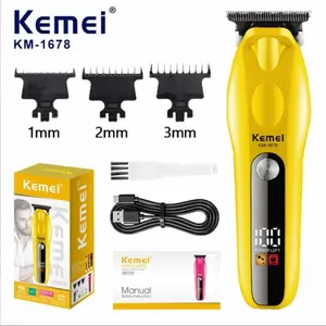 Kemei Portable Electric Hair Clipper, Cordless Rechargeable Trimmer for Men, Lithium-Ion Battery, New Personal Care Appliance Km-1678