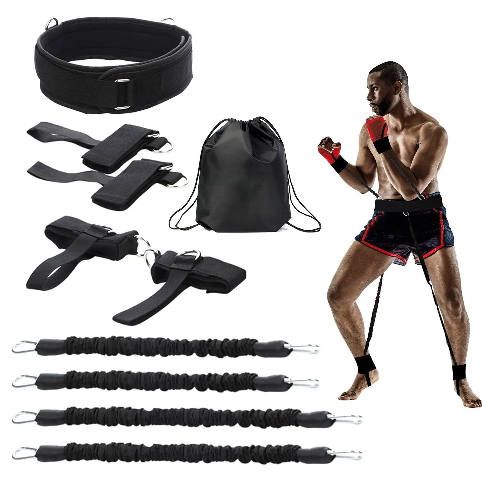 Boxing Resistance Bands  Leg Strength And Agility Speed Trainer Exercise Full Body Physical Workout Power Punch Pro For Mma Volleyball Basketball Football Equipment