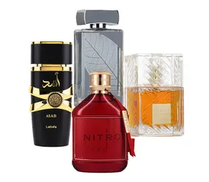 Nitro Red + Najdia Intense + Lattafa Khamrah + Asad 3.4 Oz Eau De Parfum Spray ( Per Bottle)