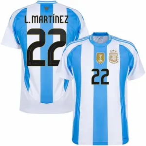 Argentina Home L.Martínez 22 Jersey 2024-2025, 22  L.Martínez Argentina Home Jersey