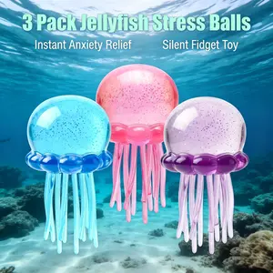 Soft Jellyfish Squeeze Stress Ball Squishies Viral Dual Use Fidget Toy For Kids Sensory Play Adults Stress Relief Ideal Birthday Party Favor Gift For Daily Relaxation Entertainment And Casual Decompression Accessory
