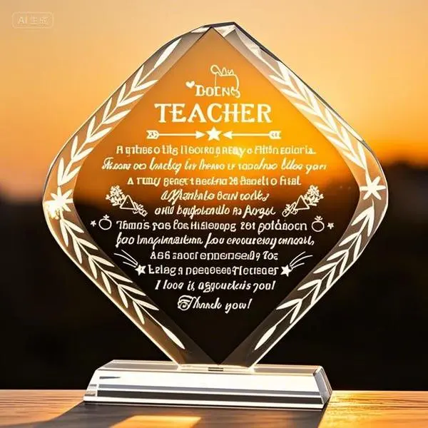 "Crystal Engraved Keepsake for Teachers, Thoughtful Thank You Gift for Christmas Birthday Graduation, Personalized End of Year Present, Reusable with Elegant Design, Unique Appreciation Idea for Educators" Decor Decoration Glass Hand