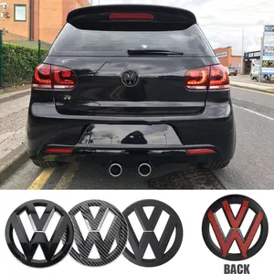 1/2PCS Car Front Hood Grille Emblem Cover Rear Trunk Badge Decoration Sticker For Volkswagen VW Polo 2013 2014 2015 2016 2017 2018 2019 2020 Auto Modification Accessorie Car Accessories Car Decals