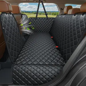 4 in 1 Dog Car Seat Cover for Back Seat, Waterproof Dog Hammock with Mesh Window and Side Flap Pet Car Seat Protector for Cars, SUVs & Mid-Size Trucks