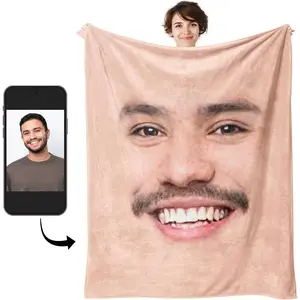 Custom Face Blanket with Photos, Personalized Faces Blanket with Picture, Funny Face Throw Blankets, Gift for Valentine, Gag Gift