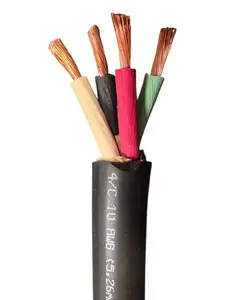 SOOW 10/4 SOOW Cable 10 Gauge 10 AWG 4 Conductor 600v Portable Power Extension Cord with Ultra Flexible Insulation Jacket for Industrial Commercial Use Oil Resistant EPDM
