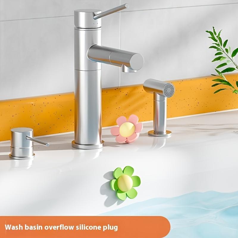 4pcs Silicone Sink Stoppers - Flower Shaped, High Quality Durable And Easy to Install, Sink Drain Plug Stopper for Kitchen And Bathroom Faucets, Washbasins - Prevents Overflow And Clogging, Decorative Sink Additions, Home Improvement
