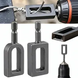2PCS Wire Twister Tool for Drill, 2 PCS Electric Drill Wire Twisting Tool with 1/4" Hex Shank, Heavy Duty Steel Wire Twisting Attachment for Fence Repair, Rebar Tying, Electrical Hand Tools (#9+#11-2pc)