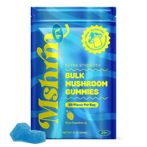 MshrmFX Bulk Mushroom Gummies - Blue Raspberry | 50 Gummies For Enhanced Energy & Focus