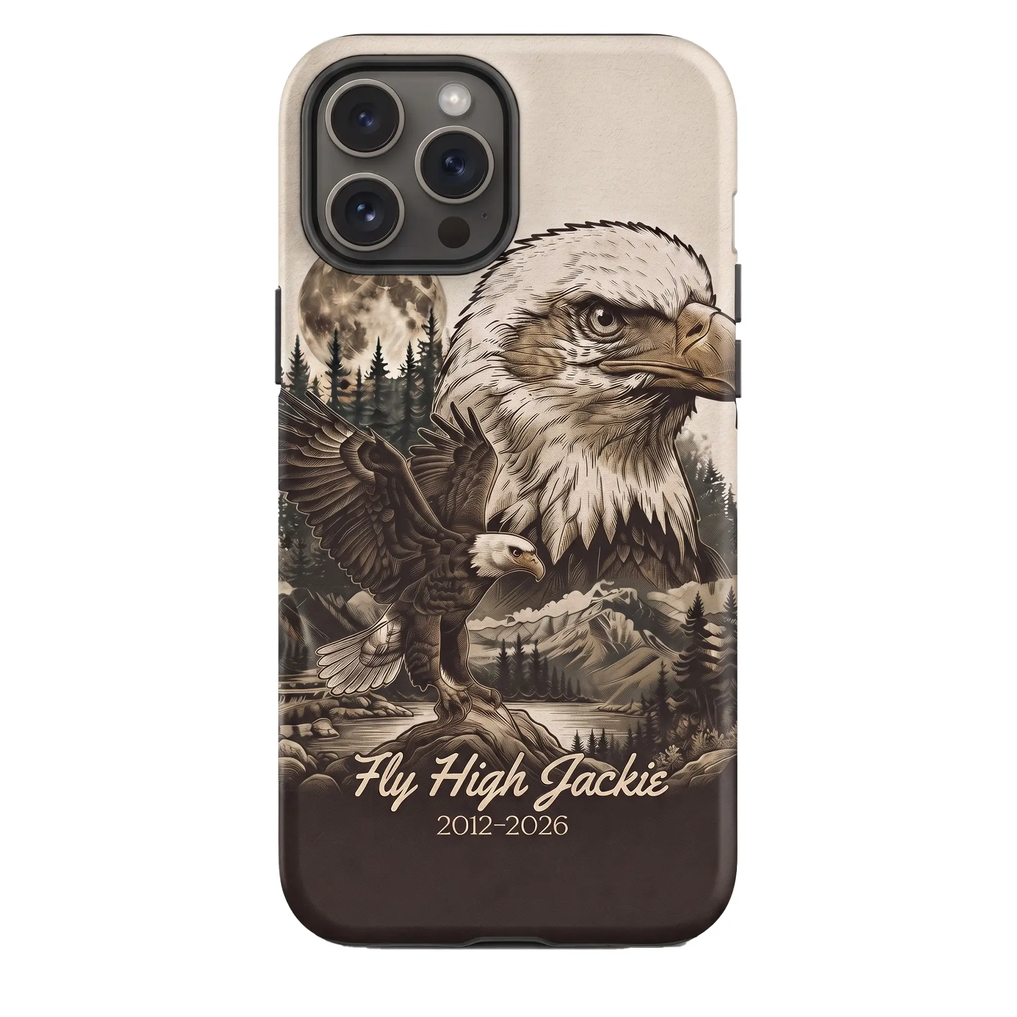 Fly High Jackie Memorial Phone Case | Bald Eagle Memorial Design | Eagle Lover Gift | Wildlife Nature Phone Cover