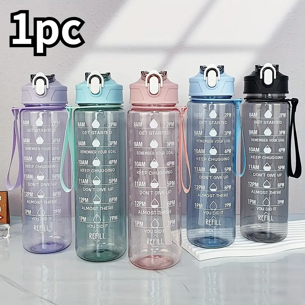 25.36oz Portable Plastic Water Bottle with Handle, Collapsible and Lightweight for Office and Camping, Available in with Safety Lock and Silicone Straw, Tumbler Water Bottles, Hydration Bottle, Reusable Water Bottles, Bottle Drinkware, Drink Containers