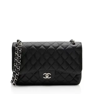 Pre-owned CHANEL Leather Crossbody Bags Caviar Classic Jumbo Double Flap Bag