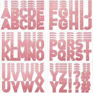 232 Pcs 24 Sheets Large Glitter Letter Stickers Big Font Alphabet Self Adhesive Letters Kit Mailbox Stickers for Mailbox Bulletin Boards Classroom Home (Pink,2.5 Inch)