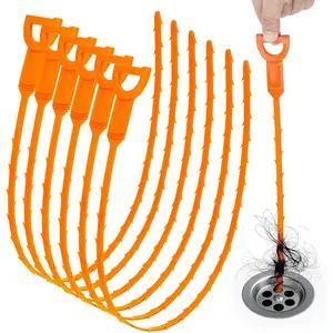 25 Inch Snake Drain Clog Remover Tool, 6PCS Hair Drain Cleaner Drain Auger Hair Cleaning Tool for Shower Kitchen Sink Bath Tub Bathroom
