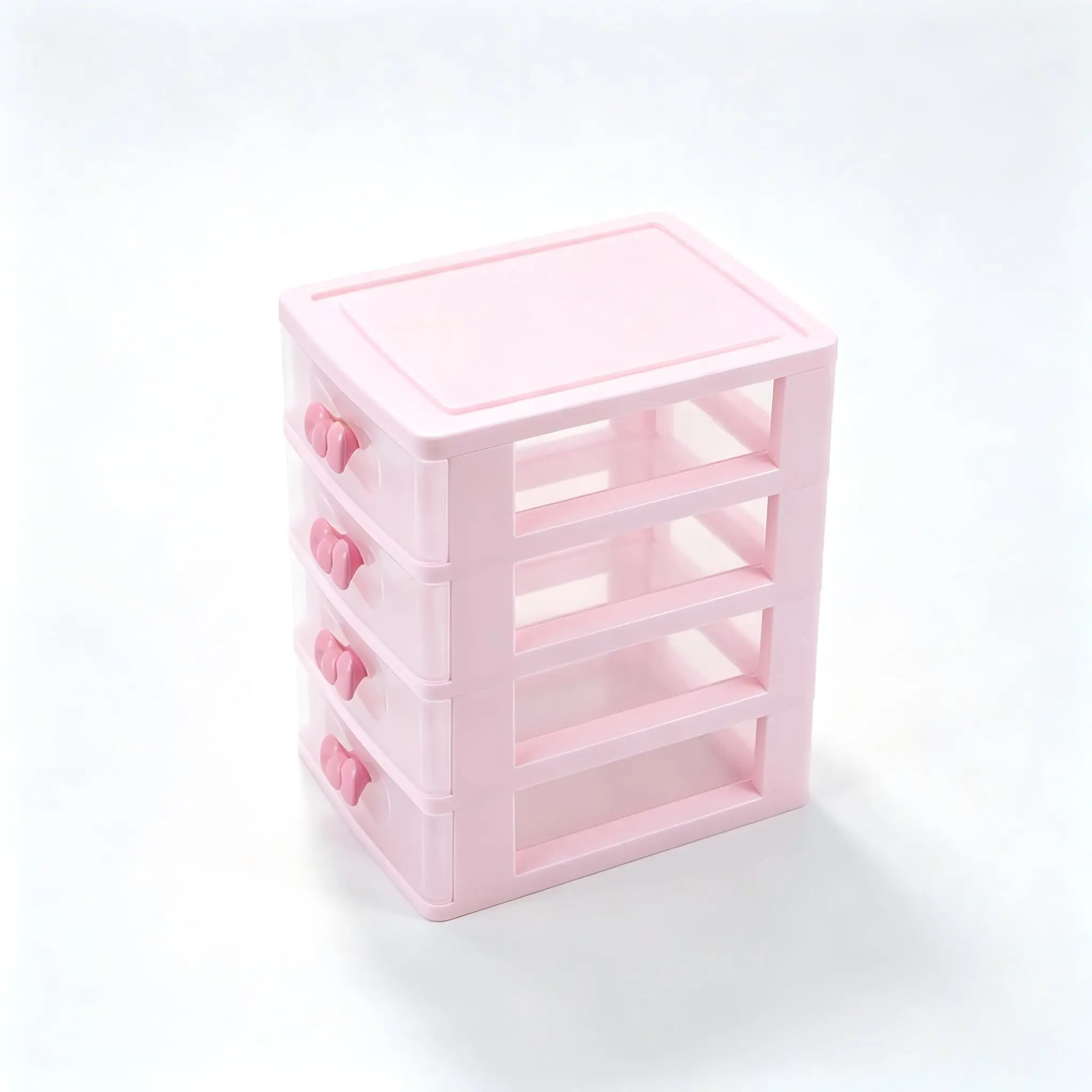 4 Layers Plastic Drawers Organizer Mini Organizer Stackable Plastic Clear Drawer Storage Box Containers Storage Units for Desktop Classroom Craft