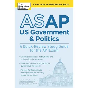 USED Book - ASAP U.S. Government & Politics: A Quick-Review Study Guide for the AP Exam by The Princeton Review (Paperback) - english