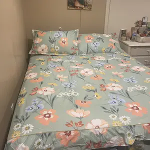 Floral Print Ruffled Edge Bed Skirt Set, 3 Counts/set Bed Skirt & Pillowcase (No Filler Included), Versatile Use Bed Sheet Sets, Soft Comfortable Breathable Bedding Set for Home Bedroom, Bedding Set, Floral Print Design #TOP PICKS