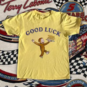 Yellow Curious George T-Shirt, Baby Tee, Cute Cartoon Graphic
