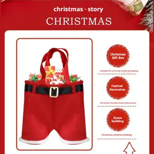 Christmas Candy Bag Santa Pants Style, Christmas Tree Decoration, Party Decoration Supplies, Perfect Gift for Thanksgiving New Year Party Polyester Fiber Material
