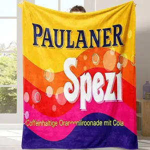 Paulaner Spezial Fleece Blanket, Soft Warm Comfortable Sofa Bed Cover, Lightweight Travel Camping Living Room Office Chair Bed Throw, Cozy Throw Blanket, Slogan Print Blanket