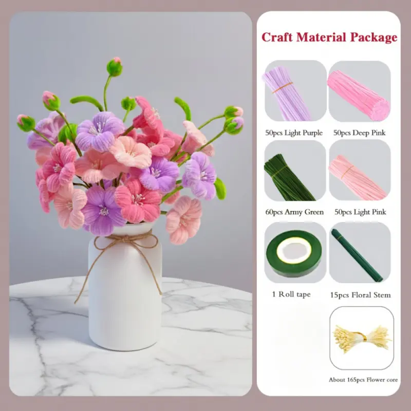 391-piece hibiscus flower felt material set, includes three colors, upgraded DIY craft kit, suitable for Mother's Day, graduation ceremonies, home decoration, and holiday gifts.