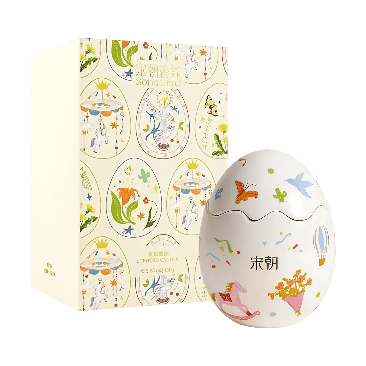 SONG CHAO Cracked Egg Scented Candle - Novelty Aroma Candle for Ambiance & Gifts, 110g, Fresh Melody Collection