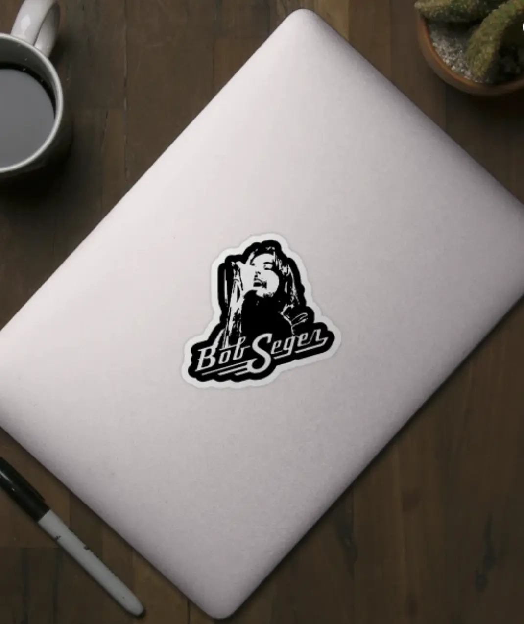 Vintage Rock Singer Silhouette Sticker – Retro Music Aesthetic Decal