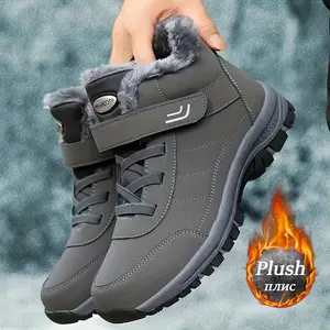 Outdoor thick-soled high-top cotton shoes non-slip and waterproof winter barefoot shoes men's and women's hiking boots barefoot boots women's snow boots waterproof off-road shoes military boots wide-toed sports shoes neutral thermal boots wear-resistant