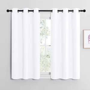 NICETOWN White Window Curtain Panels 50 inch Length， 50% Light Blocking Curtains for Bedroom & Dining Room Window (Set of 2， 42 inches x 50 inches)