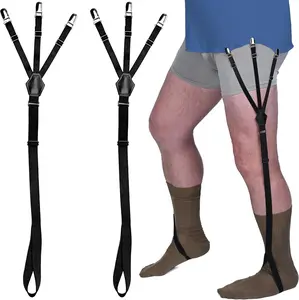 Shirt Stays for Men - Elastic Black Garters for Men and Women - Extendable Shirt Keepers